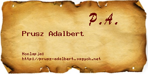 Prusz Adalbert névjegykártya